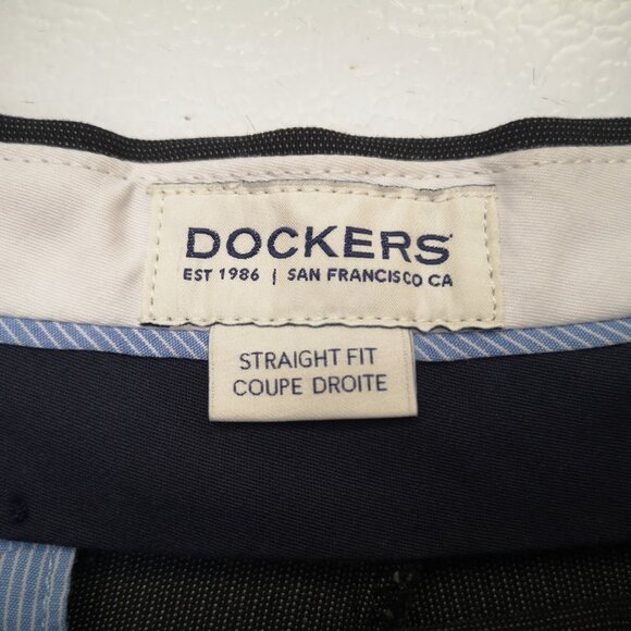 Dockers Men's Size 38/32 Charcoal Flat Front Straight Legs Dress Pants - Picture 3 of 14